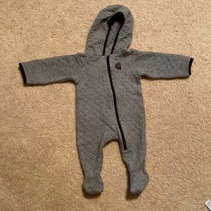 Carhartt Infant Boys' Hooded Zip-Front Quilted Footed Coverall